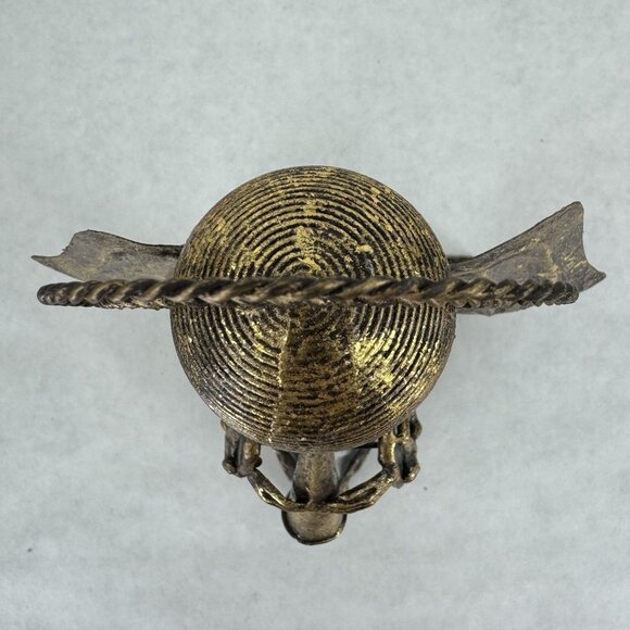 Decorative Angel Votive Candle Holder Metal Art Triangle Figurine With Trumpet - Picture 7 of 11